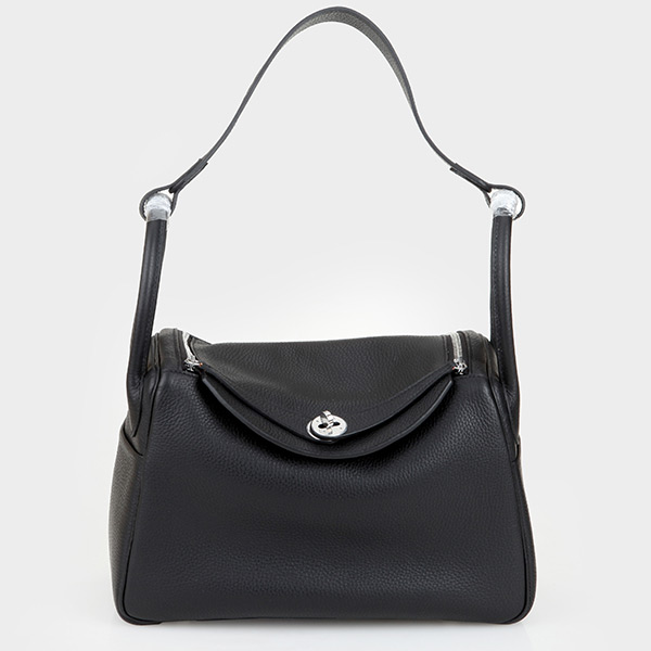 Hermes Black Lindy Bag 30 cm with Original Clemence Leather and Silver Hardware hermessale.ee
