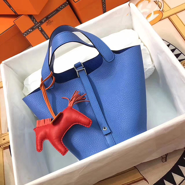 Hermès Kelly 32 Clemence Blue Paradise