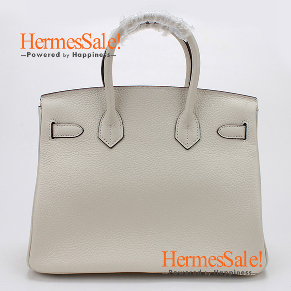 Hermes Birkin bag 30 Parchemin Clemence leather Silver hardware