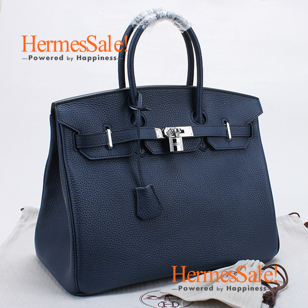 Hermès 2013 Blue Sapphire Clemence Birkin 35