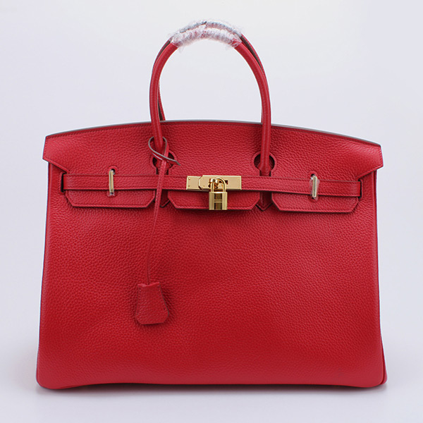 Hermes Birkin Casaque Red Bag 40cm with Clemence and Gold Hardware 