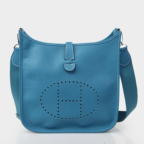 Hermes Blue Electric Togo Leather Evelyne III PM Bag Hermes