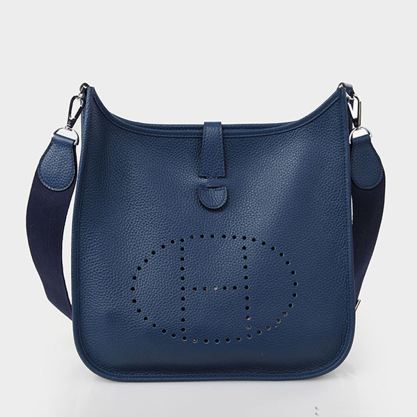 Hermes Evelyne III PM Blue Sapphire Clemence Silver Hardware