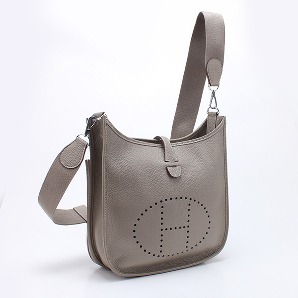 Hermes Evelyne III PM Gris Tourterelle Clemence Silver Hardware 