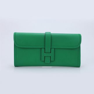 Hermes Jige Elan Clutch Epsom Leather In Orange