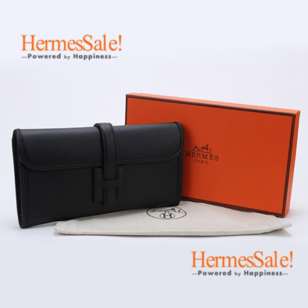 Hermes Jige Elan Clutch Epsom Leather In Orange