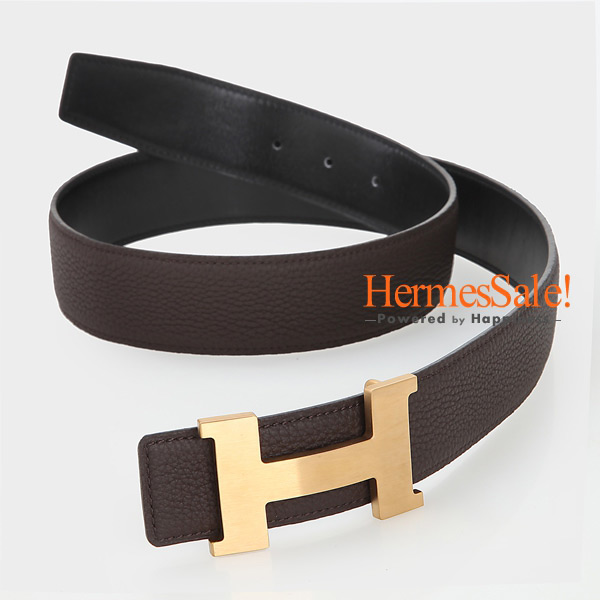 Hermes 42mm Reversible Leather Strape with Gold Brushed Constance ...