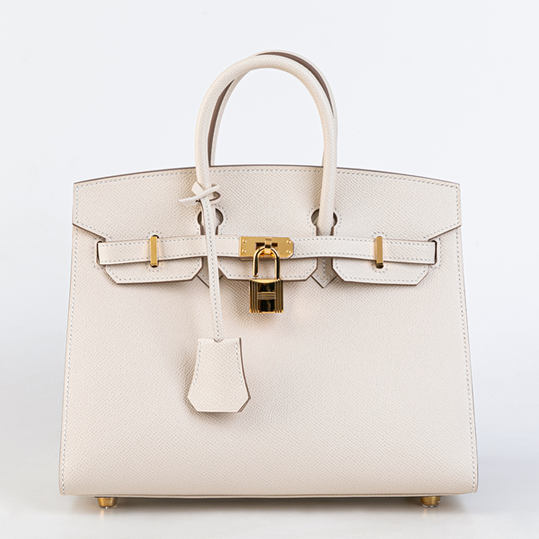 Hermes Birkin Sellier Bag 25cm Craie Off White Epsom Gold Hardware