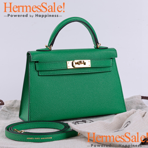 Hermes Mini Kelly II Bag with Bamboo Original Epsom Ghd 