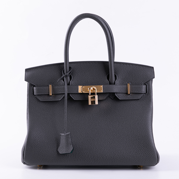 Hermes Birkin 30 Two Tone Bag in Graphite and Malachite GHW